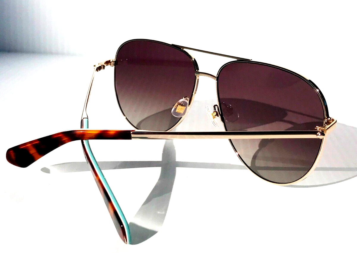 Kate Spade ISLA Shiny Gold Aqua Frame Brown Gradient Lens 