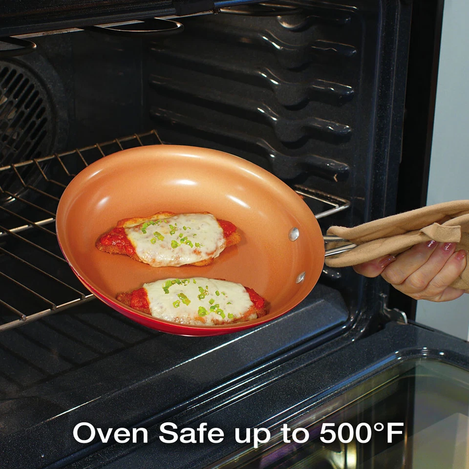 BulbHead (10824) Red Copper 10 PC Copper-Infused Ceramic Non-Stick Cookware Set - Image 3 of 4