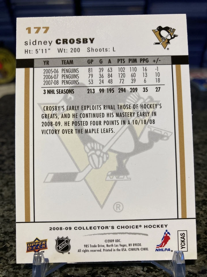 2008-09 Collector’s Choice #177 Sidney Crosby Silver Choice Reserve Parallel SP! - Image 2 of 2