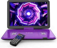 17.5 Portable DVD Player HD Swivel Screen 6 Hours Battery Region Free UK