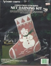 Snowman Stocking - Net Darning Kit  Vogart Crafts