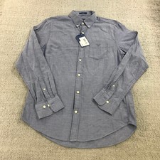 Gant Shirt Mens Medium 15 Button Up Blue Long Sleeve Preppy Pocket Chambray Blue