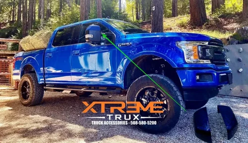 Painted Blue Flame Side View Mirror Cover Set For 15-20 Ford F150 SZ Replacement