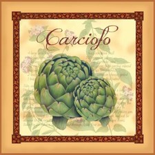 Ceramic Backsplash Tile Mural Fruit Kitchen/Bathroom - Tuscan Artichoke