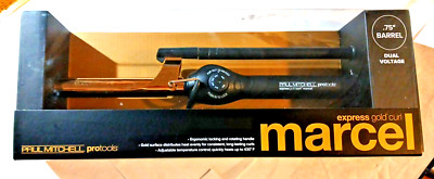 Paul Mitchell Pro Tools Express Gold Curl Marcel Titanium Curling Iron, NEW