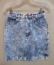 VTG 80's GAP Work Force Acid Wash Mini Skirt Size 5/6 High Rise Made in USA