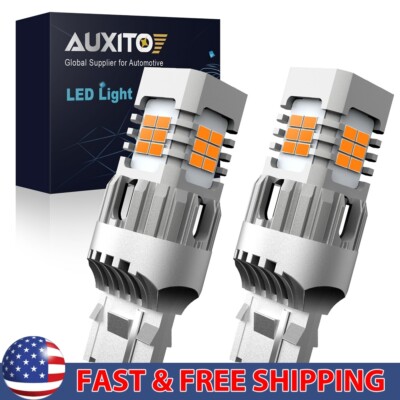 AUXITO 7443 7440 LED Amber Turn Light Signal Bulbs Hyper No Flash CanbusO 2/10x