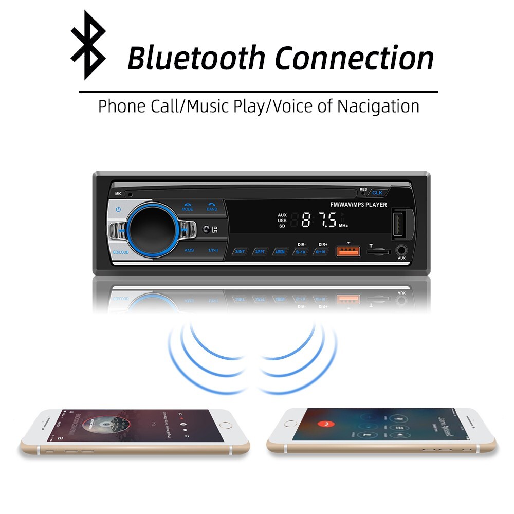 Autoradio Bluetooth puissant de 4x60W avec lecteur MP3 pour appels mains libres