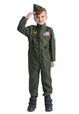 Dress Up America Fighter Pilot Costume for Kids - Air Force Pilot Jumpsuit