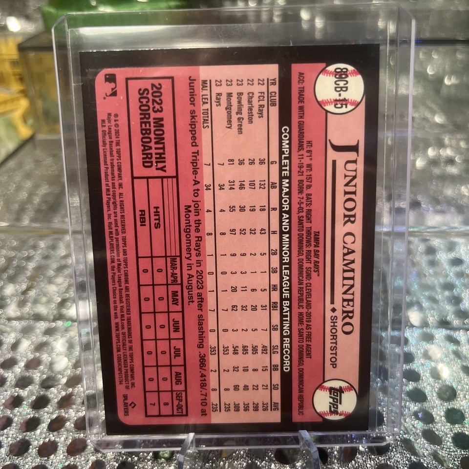 2024 Topps Chrome 1989 Topps Baseball 89CB15 Junior Caminero (RC