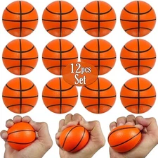 12 Pcs Mini Basketball Stress Balls 2.5" for Kids Party Decoration Goodie Toy