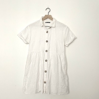 eyelet button down dress