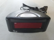 Equity (30007) Easy Set Small Black Alarm Clock w/ Snooze & Battery Backup 