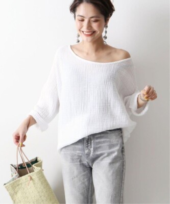 20SS Spick and Span off-shoulder cotton gauze top made in