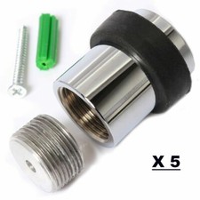 DOOR STOP FLOOR STOPPER COLLAR TYPE SCREW FIXING POLISHED CHROME PACK OF 5