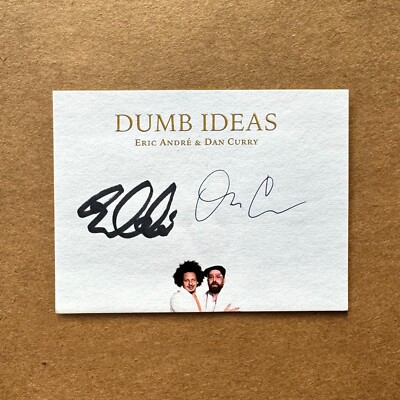 Eric Andre & Dan Curry Dumb Ideas Signed Bookplate Sticker Autograph Rare