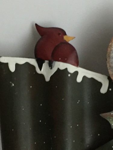 Arco pupazzo di neve rustico uccellino rosso carota naso sottile metallo da parete/porta 10,5 x 16" - Foto 8 di 11