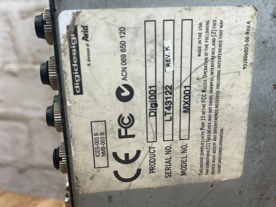 Rack Mount Digidesign Digi 001 MX001 | 8 Channel Recording Avid - Image 4 of 4