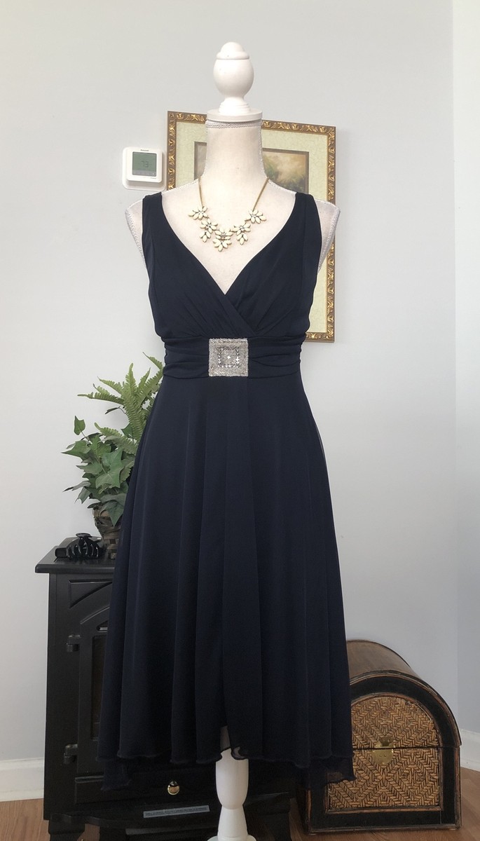 enfocus studio dresses black Sleeveless Dress Women's 8 Embellished Rushed Fit & Flare neck and side slit Enfocus Studio | Dresses |