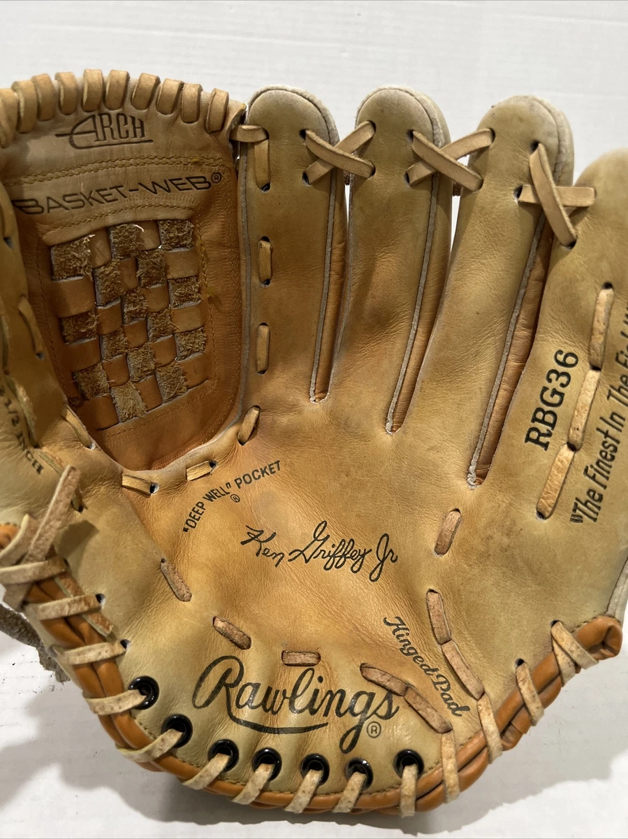 Baseball Glove Mitt Rawlings RHT RBG36T 12 1 2 INCH BASKET WEB FAST BACK Griffey