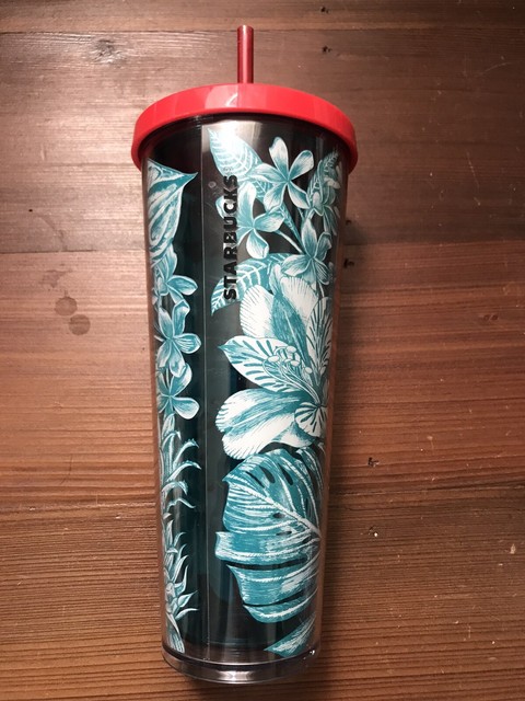 starbucks blue flower tumbler