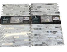 Metal and Composite Peel and Stick Backsplash in Marble Shine LOT OF 3 TILES New