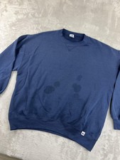 Vintage 90s Russell Athletic Sweatshirt Mens L/XL Navy MADE in USA Crewneck Fade