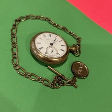 HAMPDEN POCKET WATCH 14k GOLD FILLED 11j 18s POCKET WATCH 1878 112394 Needs
