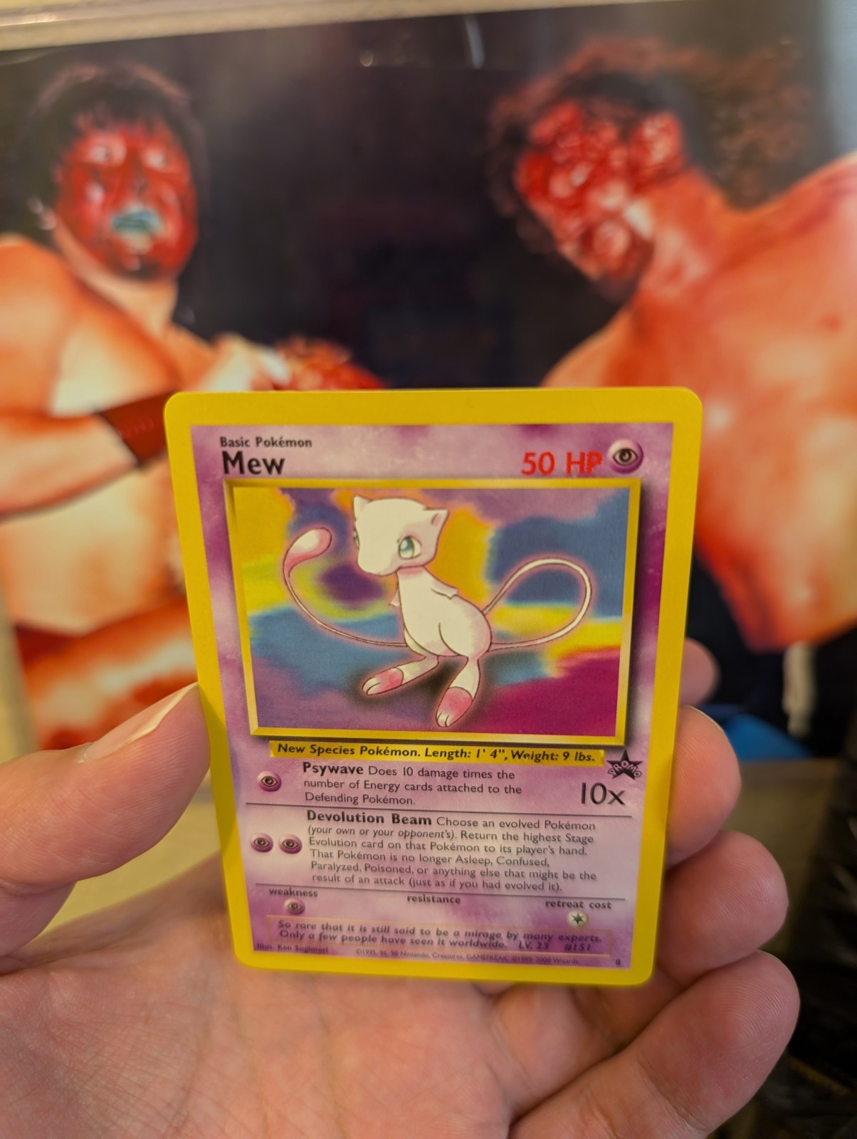 Vintage Mew Pokemon Card BLACK STAR PROMO #8 Near Mint-Mint NM 2000 WOTC Mewtwo