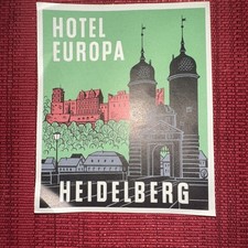Hotel Europa alter Kofferaufkleber Vintage Luggage Label 1950er
