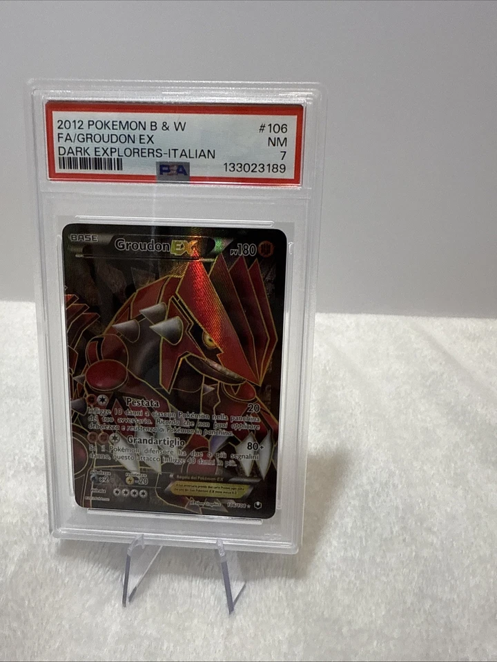 Pokemon Groudon EX Dark Explorers ITALIAN Full Art #106 PSA 7 - Image 2 of 4