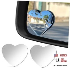 2 PCS Heart Shaped Blind Spot Mirrors, Adjustable Wide Angle Side Mirror Stick