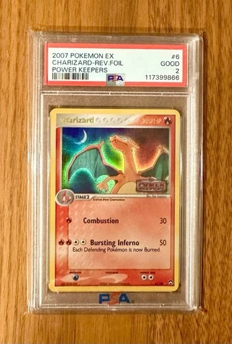 2007 Pokemon EX Charizard Reverse Holo Foil 6/108 Power Keepers STAMPED PSA 2