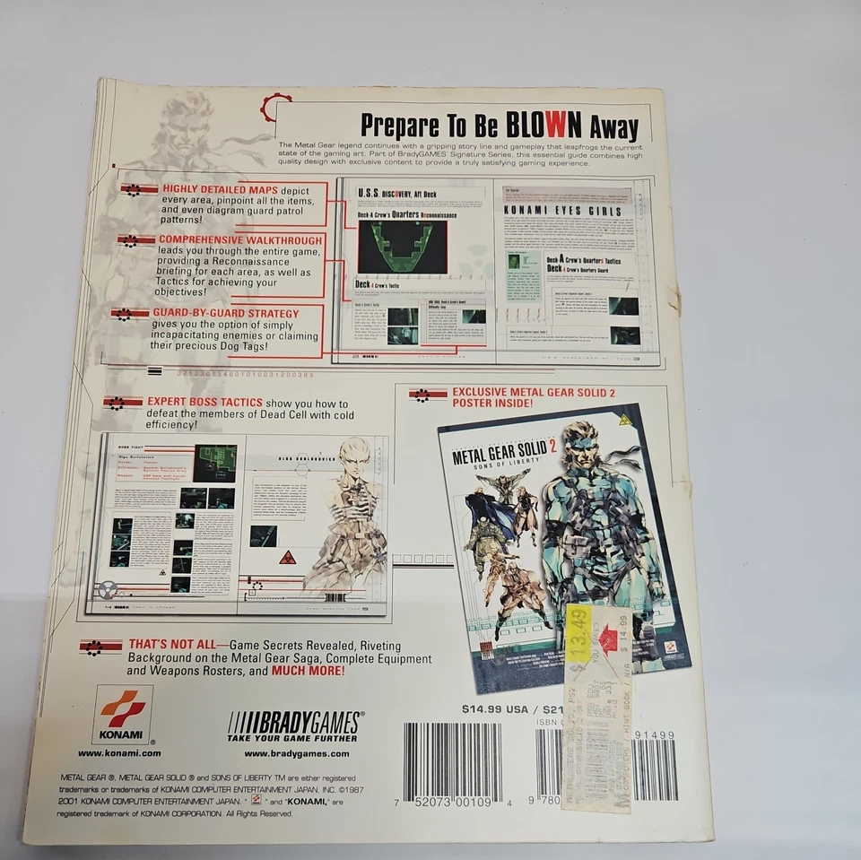 Metal Gear Solid 2: Sons of Liberty Guía Oficial de Estrategia -PS2- CON Póster Foto 2 de 3