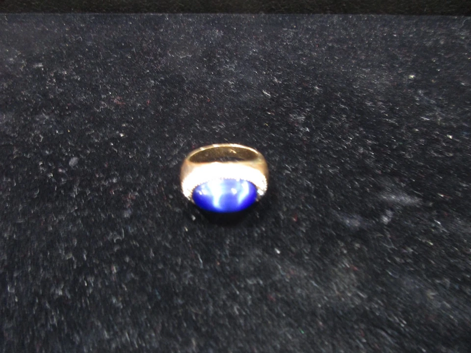 Park Lane Hostess Ring Size 8/9 Gold Tone Blue Stone Accent Rare Hard To Find! - Image 2 of 4