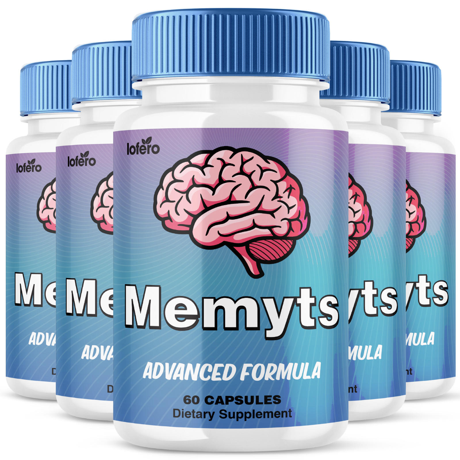 (5 Pack) Memyts Capsules Brain Boost Memory Focus & Mental Energy Pills (300 ct)