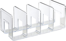 Clear Acrylic File Sorter 4 Section Desktop Organizer Letter Paper Folder Holder