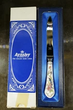 Aynsley Fine Bone China Grapefruit Knife Bird Floral Stainless Steel England Box