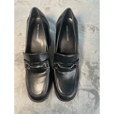 Marc Fisher Black Loafers with Silver Buckle - Size Women's 9