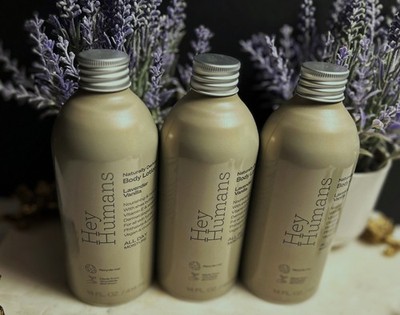 3X HEY HUMANS Naturally Derived Body Lotion LAVENDAR VANILLA 14 oz Each BN + 