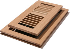 4x12 Inch Wood Louvered Flushmount Floor Regi...