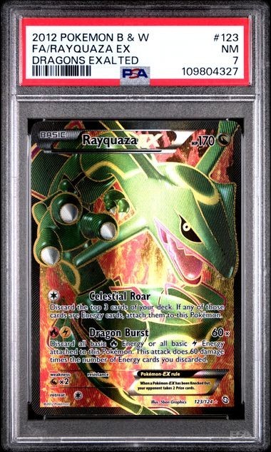 Pokemon PSA 7 Rayquaza Ex #123 Full Art Dragons Exalted 2012 English | eBay