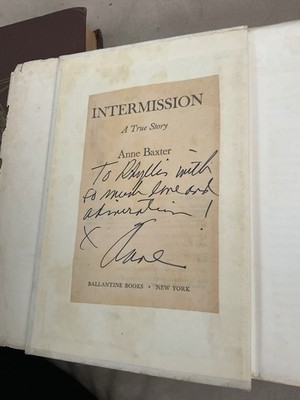 anne baxter autographed Book Intermission 