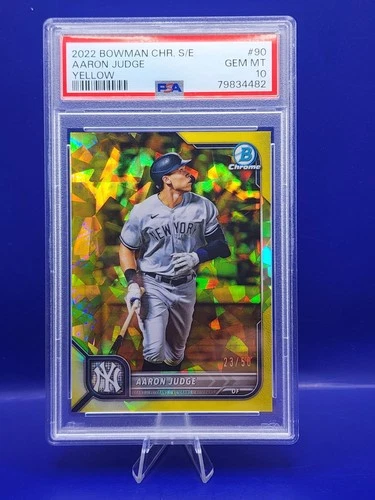 2022 Bowman Chrome Sapphire Aaron Judge /50 PSA 10 Yankees Gold Yellow Refractor