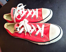 Converse Coral Red Canvas Low Top Youth US 3 EU 35