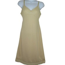 Vintage JC Penney Full Dress Slip Womens S Beige Nylon Lace Trim USA