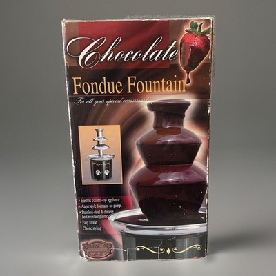 Nostalgia Electrics New Tabletop 3-Tier Chocolate Fondue Fountain Auger Tactile