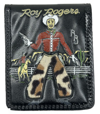 Vintage 1950 ROY ROGERS WALLET Billfold RR Ranch Furry BLACK Cowboy Western
