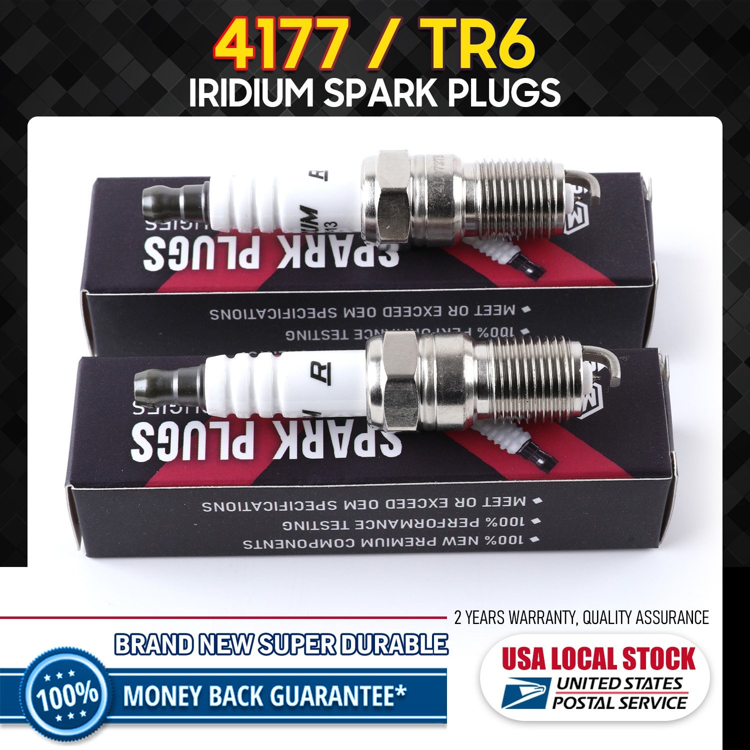 2Pcs Premium OEM Replacement For NGK 4177 TR6 Iridium  Spark Plugs US STOCK