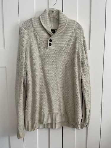 H&M, Men’s Cream H&M Fisherman’s Sweater Large